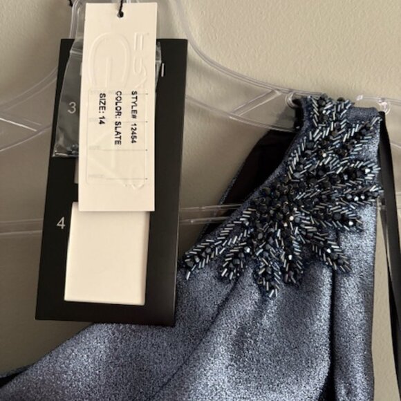 BRAND NEW, GIA FRANCO GOWN, SLATE BLUE, SIZE 14 - Picture 4 of 6